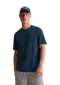Marc O'Polo Herren T-Shirt "aus mittelschwerem Bio-Baumwoll-Jersey", blau, Gr. XXL, MARC O'POLO DENIM, unifarben, Obermaterial: 100% Baumwolle, Shirts