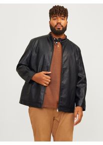 Jack & Jones PlusSize Herren Lederimitatjacke "JJEDYLAN CLEAN PU JACKET NOOS PLS", schwarz, modisch, Gr. 4XL, JACK & JONES PLUSSIZE, unifarben, Web, Obermaterial: 88%