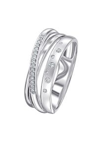 ONE ELEMENT Damen Diamantring "0,11 ct Diamant Brillant Ring aus 585 Weißgold", 56, 0.11 ct mit Diamant, Weißgold 585-Gold, silber, Weißgold 585,