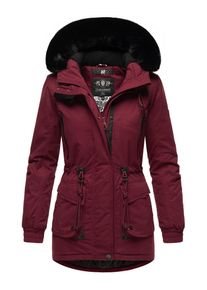 Marikoo Damen Wintermantel "Olessaa", rot, sportlich, Gr. M, Obermaterial: 100% Baumwolle, Futter: 100% Polyester, Wattierung: 100% Polyester,