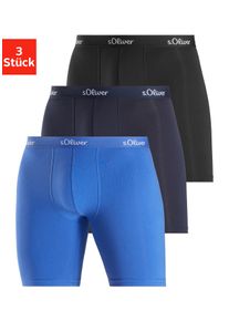 s.Oliver Herren Langer Boxer "Boxershorts für Herren", Gr. M, blau, Jersey, Obermaterial: 92% Baumwolle, 8% Elasthan, unifarben, Unterhosen, mit