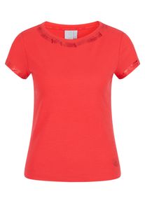 Damen Rundhalsshirtstrawberry rot, modisch, Gr. 36, Sportalm KITZBÜHEL, unifarben, Single Jersey, Obermaterial: 100% Lyocell, Shirts, mit Folienglanz
