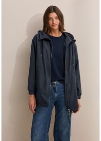 Cecil Damen Outdoorjacke, blau, casual, Gr. M, unifarben, Stoff, 100% Polyester, Jacken, mit Kapuze mit Tunnelzugband