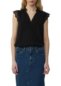 QS Damen Blusentop, schwarz, casual, Gr. 42, Web, Obermaterial: 100% Viskose, Blusen, mit Spitzen-Detail