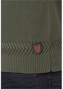 Rusty Neal Herren Strickpullover, grün, casual, Gr. L, unifarben, 100% Baumwolle, Pullover, mit aufwendigem Strickmuster