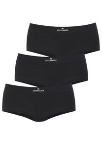 Damen Panty "mit Logodruck am Bund", Copenhagen Studios, Gr. XL, schwarz, Single Jersey, Obermaterial: 95% Baumwolle, 5% Elasthan (LYCRA), unifarben