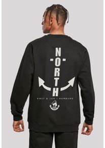 F4NT4STIC Herren Kapuzenpullover "North Anchor Knut & Jan Hamburg", schwarz, casual, Gr. XXL, Obermaterial: 50% Baumwolle, 50% Polyester, Pullover,