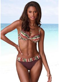 JETTE Damen Bügel-Bikini, braun, Gr. 36, Batikmuster, Polyamid, Bikini-Sets, in Batik-Optik