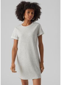 Véro Moda VERO MODA Damen Jerseykleid "VMSASHAMILLA SS SWEAT DRESS NOOS", grau, casual, Gr. XL, meliert, Jersey, Obermaterial: 82% Polyester, 18% Baumwolle,