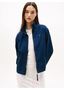 Tommy Jeans Damen Blouson "TJW REG ZIP COTTON JACKET EXT", blau, casual, Gr. S, unifarben, Web, Obermaterial: 100% Baumwolle, Jacken