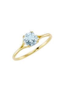Luigi Merano Damen Goldring "mit Blautopas oder grünem Amethyst, Gold 585", 52, Gelbgold 585, blau, Gelbgold 585, Fingerringe