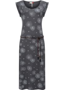 Ragwear Damen Sommerkleid "Tag Midi", grau, casual, Gr. M, 48% Viskose, 47% Polyester, 5% Elasthan, Kleider, wadenlanges Maxikleid mit Allover-Print