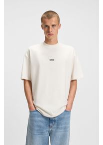 HUGO BLUE Herren T-Shirt "Nalono", weiß, casual, Gr. M, Single Jersey, Obermaterial: 100% Baumwolle, Shirts, mit Logodruck, Oversized Look mit