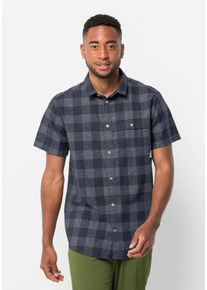 Jack Wolfskin Herren Funktionshemd "HIGHLANDS SHIRT M", blau, Gr. L, OBERSTOFF: 55% HANF, 45% BAUMWOLLE, Hemden