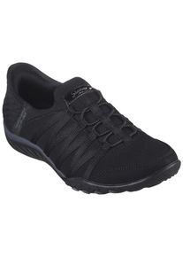 Skechers Damen Slip-On Sneaker "BREATHE-EASY-ROLL-WITH-ME", Gr. 35, schwarz, Textil, sportlich, Schuhe, Freizeitschuh für Maschinenwäsche geeignet