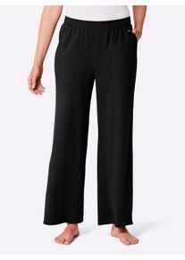 feel good Damen Dehnbund-Hose, Gr. 18, schwarz, 50% Baumwolle, 50% Polyester, gemustert, animal-print, unifarben, Hosen
