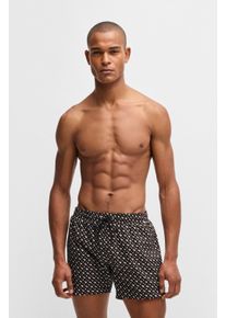 BOSS Herren Badeshorts "Manu new", beige, sportlich, Gr. XXL, gemustert, Microfaser, Polyester, Badehosen, mit Kordel