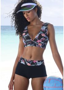 Kangaroos Damen Bikini-Hotpants "Agave", schwarz, Gr. 34, unifarben, Recycling-Polyamid, Badehosen, mit bedrucktem Bund