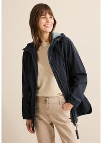 Cecil Damen Windbreaker, blau, casual, Gr. M, unifarben, Stoff, Obermaterial: 100% Polyester; Futter: 100% Polyester, Jacken, mit Kapuze mit