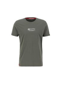 Herren T-Shirt "Alpha Industries Men - T-Shirts Alpha Wording T-Shirt", grün, Gr. M, Alpha Industries, Obermaterial: 100% Baumwolle, Shirts