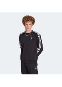 Herren Sweatshirt "3-STRIPES CREW", schwarz, sportlich, Gr. S, adidas originals, gestreift, Obermaterial: 70% Baumwolle, 30% Polyester, Sweatshirts
