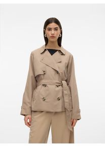 Véro Moda VERO MODA Damen Kurzjacke "VMZOA TRENCHCOAT NOOS", silber, modisch, Gr. XS, unifarben, Web, Obermaterial: 100% Polyester, Jacken