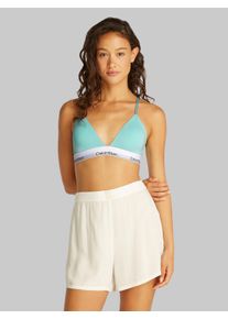 Damen Triangel-BH "LGHT LINED TRIANGLE", Calvin Klein Underwear, Gr. Mbeau blau, Obermaterial: 53% Baumwolle, 35% Modal, 12% Elasthan, sportlich,
