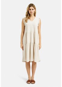 Smith & Soul SMITH & SOUL Damen Sommerkleid, beige, casual, Gr. XL, unifarben, Material: 70% Viskose, 30% Leinen, Kleider, mit Taschen