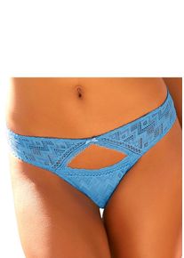 s.Oliver Damen Bikinislip, Gr. 32, blau, Microtouch, Obermaterial: 82% Polyamid, 18% Elasthan, Unterhosen, aus graphischer Spitze mit modischem