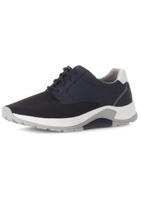 Herren Keilsneaker, Gabor Rollingsoft, Gr. 11, blau, Nubukleder, Textil, Schuhe, Freizeitschuh, Halbschuh, Schnürschuh mit Ziernähten, G-Weite