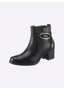 Heine Damen Stiefelette, Gr. 39, schwarz, Leder, Rindsleder, Glattleder, modisch, Schuhe