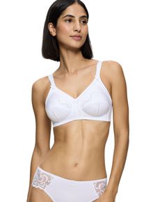Triumph Damen Bügelloser BH "Doreen + Cotton 01 N", Gr. 100, weiß, Microtouch, Obermaterial: 35% Polyester, 29% Polyamid, 22% Baumwolle, 13%