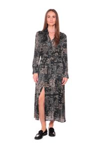 Damen Jerseykleid "SERAPHY", schwarz, casual, Gr. L, Le Temps Des Cerises, 100% Viskose, Kleider, mit stylischem Allover-Muster