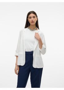 Véro Moda VERO MODA Damen Kurzblazer "VMJESMILO 3/4 LOOSE BLAZER WVN GA NOOS", weiß, modisch, Gr. S, unifarben, Web, Obermaterial: 55% Viskose, 45% Leinen,