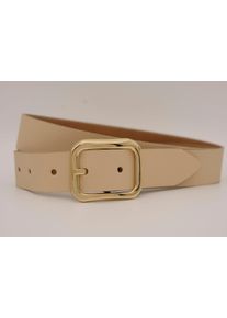 AnnaMatoni Damen Ledergürtel, beige, casual, Gr. 80, unifarben, Rindsleder, Gürtel, mit goldener Schließe