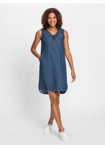 Casual Looks Damen Jeanskleid "Jeans-Kleid", blau, Gr. 40, unifarben, Denim/Jeans, 100% Baumwolle, Kleider