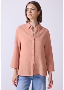 Damen Hemdbluse, pink, casual, Gr. 38, STREET ONE STUDIO, unifarben, Web, 100% Baumwolle, Blusen, aus reiner Baumwolle