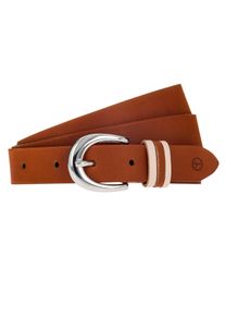 Tamaris Damen Ledergürtel, braun, modisch, Gr. 120, Rindsleder, Gürtel, mit Dreifach-Schlaufe verziert