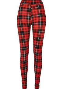 Urban Classics Damen Leggings "Urban Classics Damen Ladies Soft AOP Leggings", rot, Gr. XXXL, 85% Polyester, 15% Elasthan, Hosen