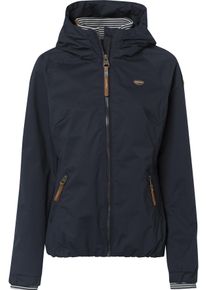 Ragwear Damen Outdoorjacke "DIZZIE UNI O", blau, casual, Gr. S, unifarben, kontrastfarbene Details, geringelt, gestreift, Web, Obermaterial: 100%