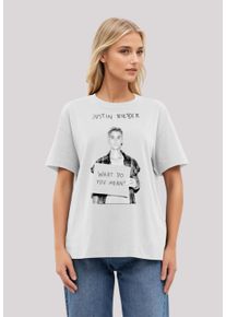 F4NT4STIC Damen T-Shirt "Justin Bieber Iconic", weiß, casual, Gr. XS, Obermaterial: 100% Baumwolle, Shirts, Premium Qualität