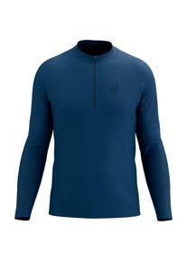 Compressport Trail Half Zip L/S T-Shirt Laufshirt Herren (Gr S |blau)