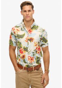 Superdry Herren Kurzarmhemd "HAWAIIAN PRINT SHIRT"aloha shadow, modisch, Gr. S, bedruckt, Web, Obermaterial: 70% Modal, 30% Baumwolle, Hemden