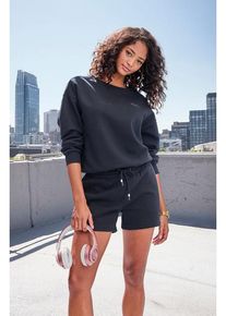 Buffalo Sweatshorts schwarz Gr. 32/34 für Damen. Mit Logostickerei. Bequem. Nachhaltig.
