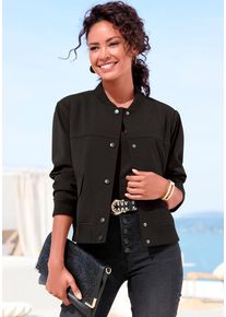 Lascana Bomberjacke schwarz Gr. 34 für Damen. Figurumspielend. Nachhaltig.