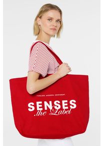 Damen Beuteltasche, SENSES.THE LABEL, rot, Baumwolle, bedruckt, Taschen
