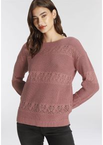 Laura Scott Damen Strickpullover, bunt, feminin, Gr. 48, Ajourstrickmuster, unifarben, Grobstrick, Obermaterial: 60% Polyacryl, 40% Baumwolle,
