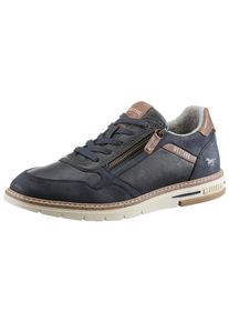 Mustang Shoes Herren Schnürschuh, Gr. 42, blau, Lederimitat, sportlich, Schuhe, mit Reißverschluss, Freizeitschuh, Halbschuh, Schnürschuh