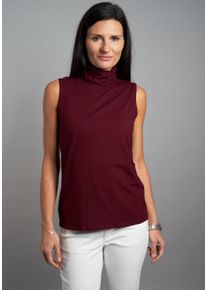 Seidel Moden Damen Tanktopbordeaux,48, casual, Gr. 36, Jersey, Obermaterial: 95% Viskose, 5% Elasthan, Tops, mit Rollkragen MADE IN GERMANY
