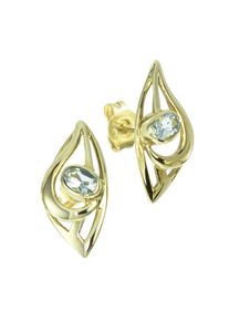 OSTSEE-SCHMUCK Damen Paar Ohrstecker "OSTSEE-SCHMUCK Ohrstecker Sabia Ohrstecker Sabia", 19 x 9mm, Gelbgold 333, gelb, Gelbgold 333, Ohrringe